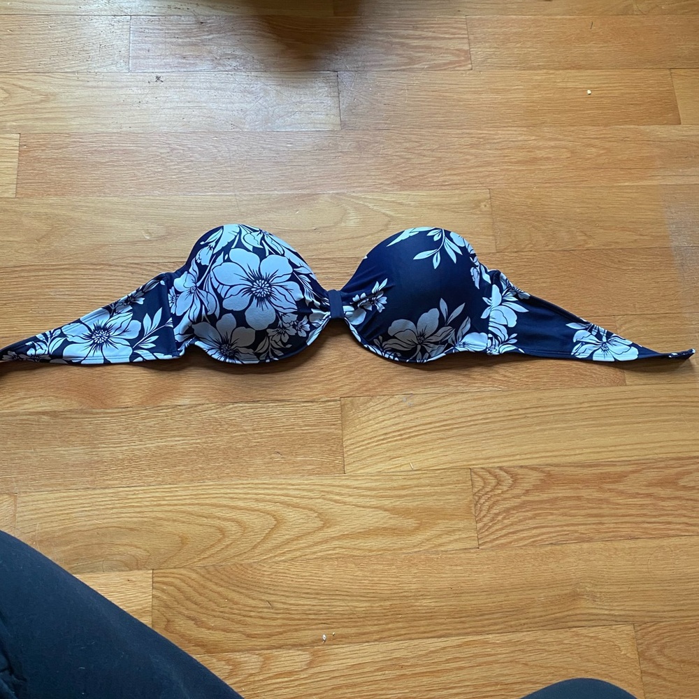 Strapless Floral Bikini Top